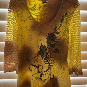BAMBOO Yellow Floral Blouse